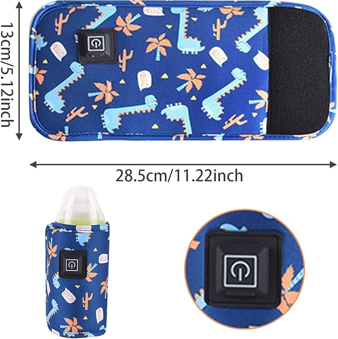 Baby Milk Warmer, USB Portable Bottle Warmer 3 Temp Adjustable Travel Bottle Warmer Sleeve Maintain Perfect Heating Thermal Insulation Baby Bottle Warmer