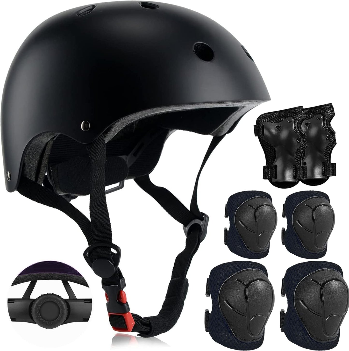 Adjustable Kids Helmet with Knee Pad, Elbow Pads & Wrist Guards - Toddler Bike Helmets for Ages 3-5, 5-8, 8-14 Years - Perfect for Skating, Biking, Cycling, and Skateboard - for Boys and Girls