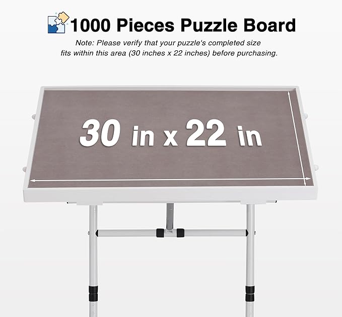 1000 Piece Jigsaw Puzzle Board Table with Drawers and Cover for Adults, Puzzle Board with Adjustable Angle and Height, Movable Puzzle Table with Legs, 30''x22'' Board with Storage