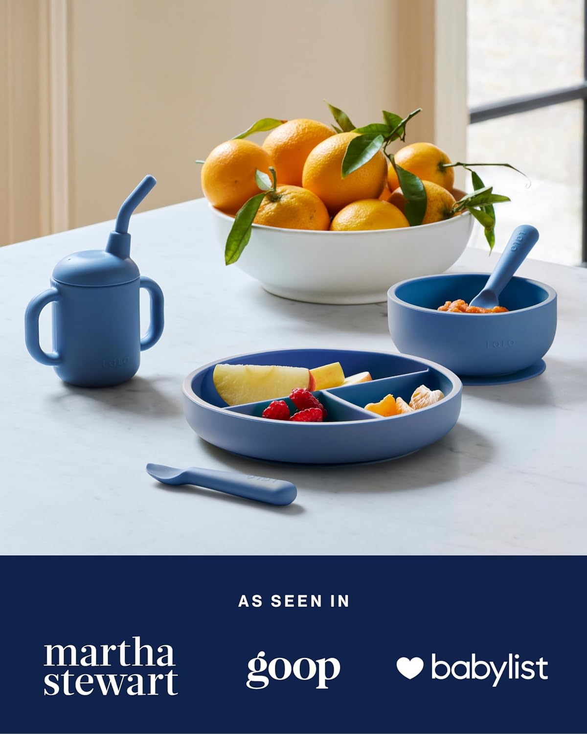 Lalo Little Spoon Set - 2 Piece Baby Spoons Set for Infants & Babies - Made From Food Grade Silicone Dishwasher Safe - Baby Feeding Essentials for Early Stage Mealtime - Grapefruit