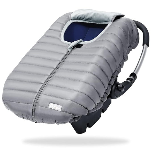 Orzbow Winter Car Seat Cover - Baby Car Seat Cocoon Cover for Boys & Girls, Warm Carseat Canopy Cover to Protect Baby from Wind, Rain & Snow, Waterproof, Universal Fit for Infant Car Seat, Light Grey
