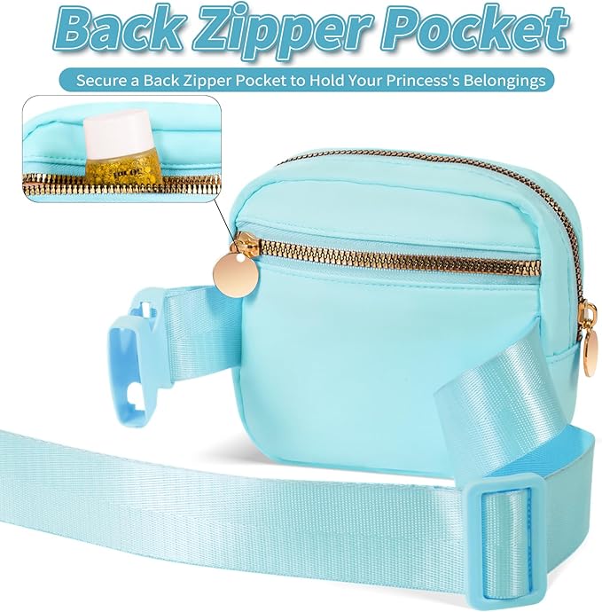 Mini Belt Bag Fanny Pack with Initials Letter Patch Small Crossbody Bags Cute Stuff Birthday Gifts for Teenager Girls Trendy Stuff for Teens - V,Blue