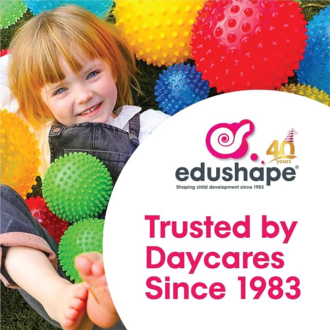 Edushape Classic Flat Drum for Baby with Easy-Grip Mallet - Set of 1 Blue Color Baby Drum Toy for Toddlers, 2-Year Old and Up - Small Drums Musical Toy for Babies, Fun Tummy Time, Sensory Development