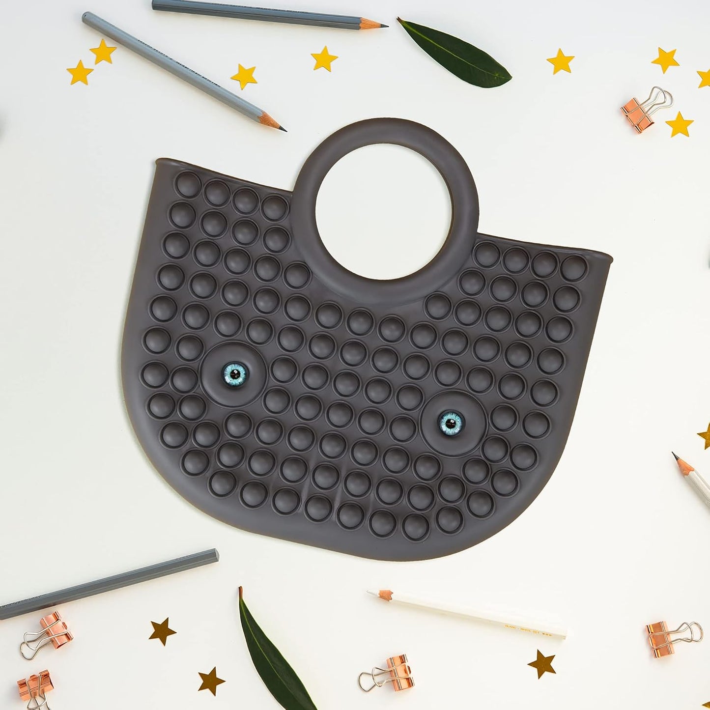 BABANA Fidget Purse for Girls - Bubble Push Pop Bag with Crazy Eyes, Silicone Fidget Handbag Toy for Kids | Birthday, Easter