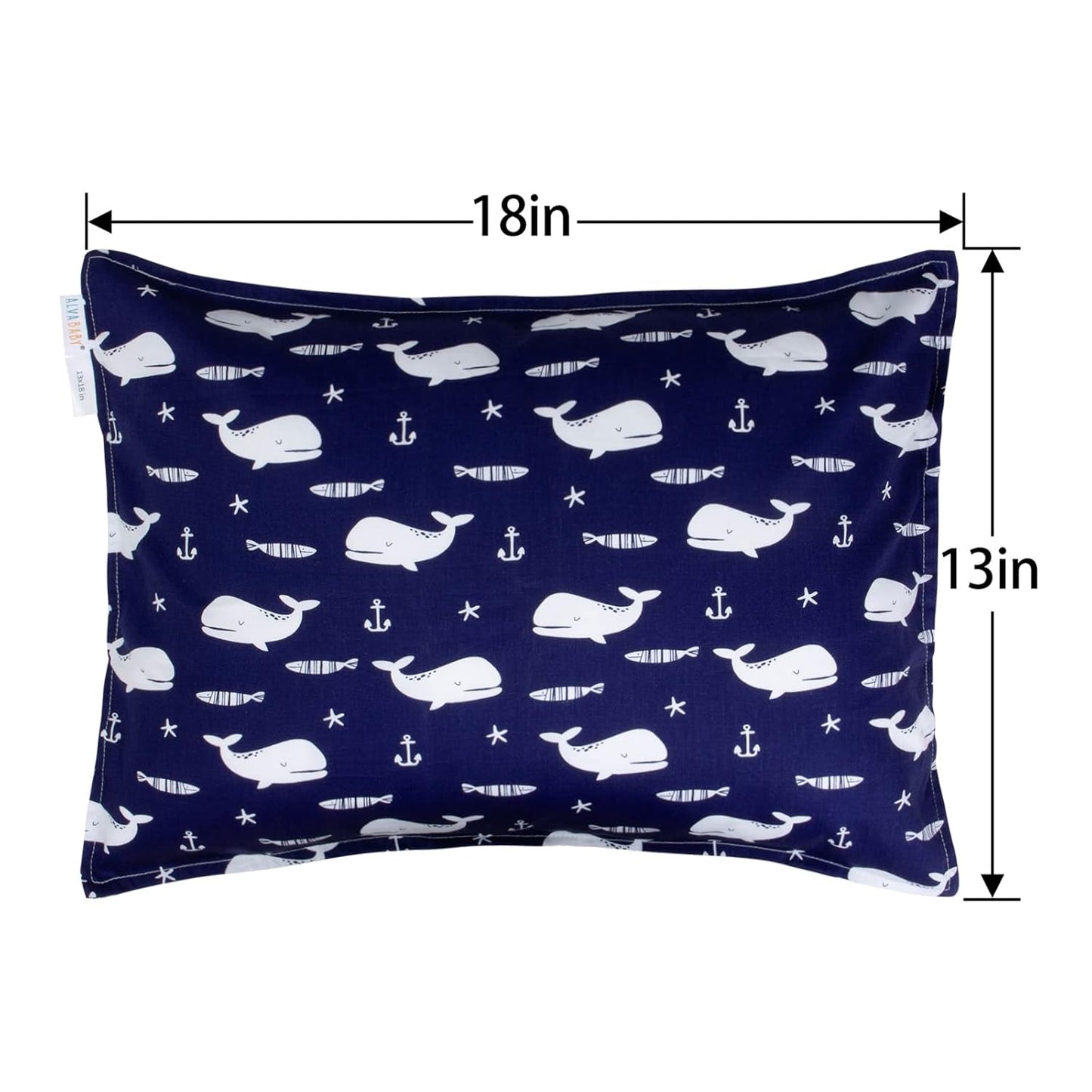 ALVABABY Toddler Pillowcases, Fits 14x20 in Kids Pillow, 2 Pack Organic Cotton Baby Pillow Cover Envelope Kids Pillowcases for Boys Girls 2Pillowcases-14x19 Inch (Pack of 2)