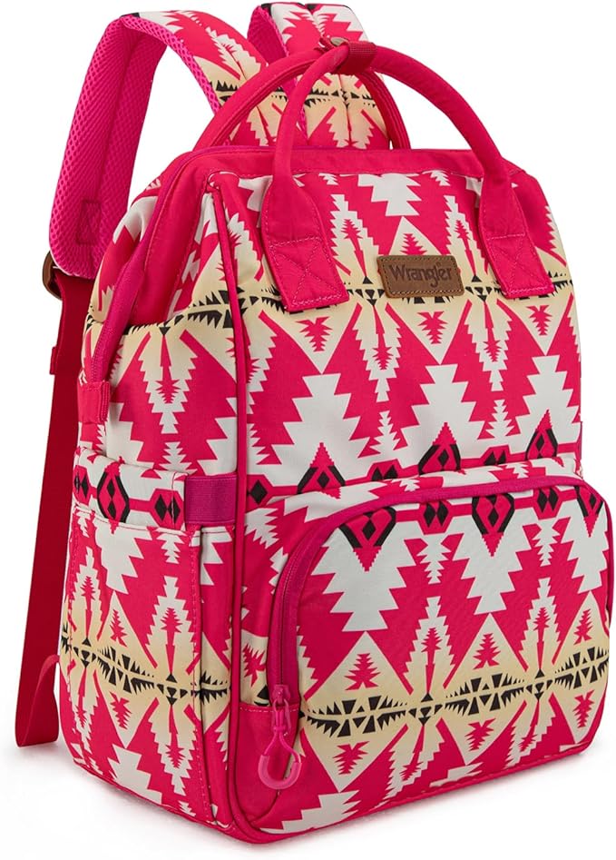 Montana West Wrangler Callie Diaper Bag Backpack with Stroller Straps Western Pattern Multifunction Baby Travel Bag WG2204-91102HPK