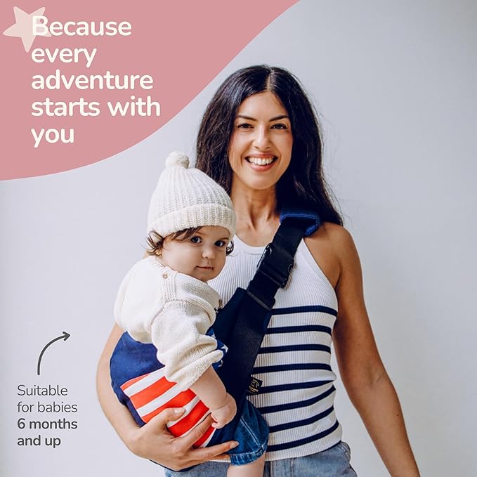 Ergonomic Lightweight Adjustable Toddler Sling Baby Carrier with Zipper Pockets Shoulder Padding Anti Slip Support for Travel Loving Dads and First Time Moms from 9 Months to 4 Years