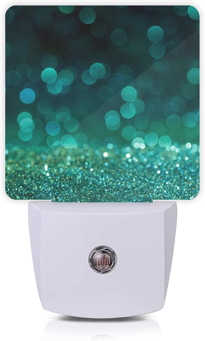 Green Glitter Night Light,Plug in Night Lights 0.5W Sleep Friendly for Boys Girls Led Night Light Dusk to Dawn Sensor Nightlight for Stairway/Hallway/Kitchen