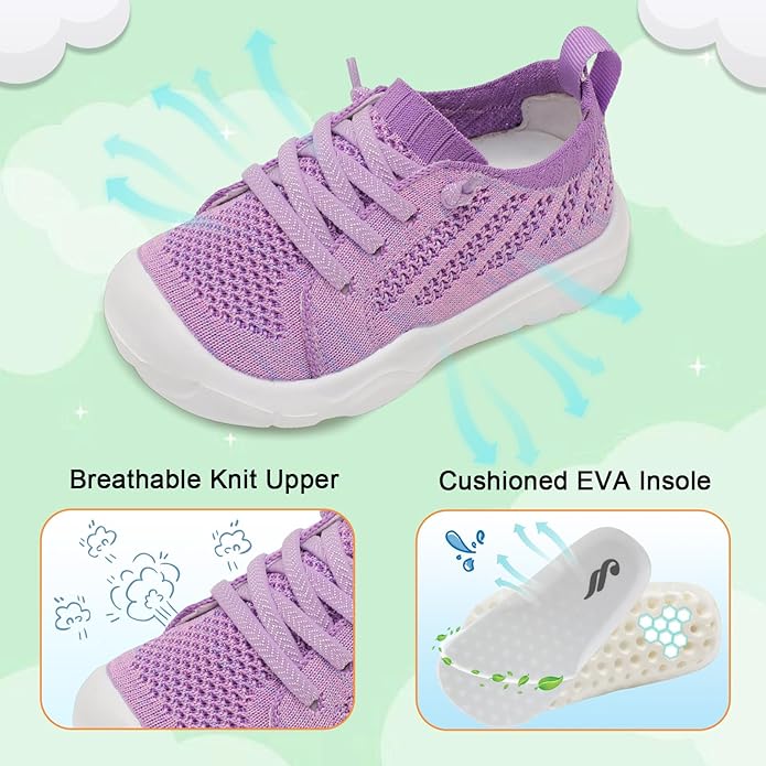 JIASUQI Toddler Shoes for Boys Girls Slip on Sneakers Wide Toe Walking Shoes Toddler Sock Shoes