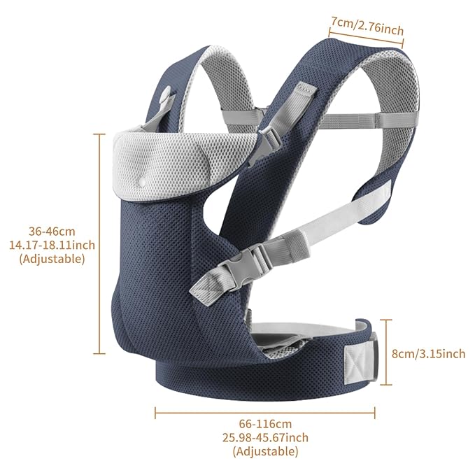 IULONEE Baby Carrier Newborn to Toddler, Ergonomic Baby Carrier Adjustable Toddler Carrier for Newborn Baby Carrier Sling Infant Portable Front & Back Backpack Carry Within 33lbs Navy Blue