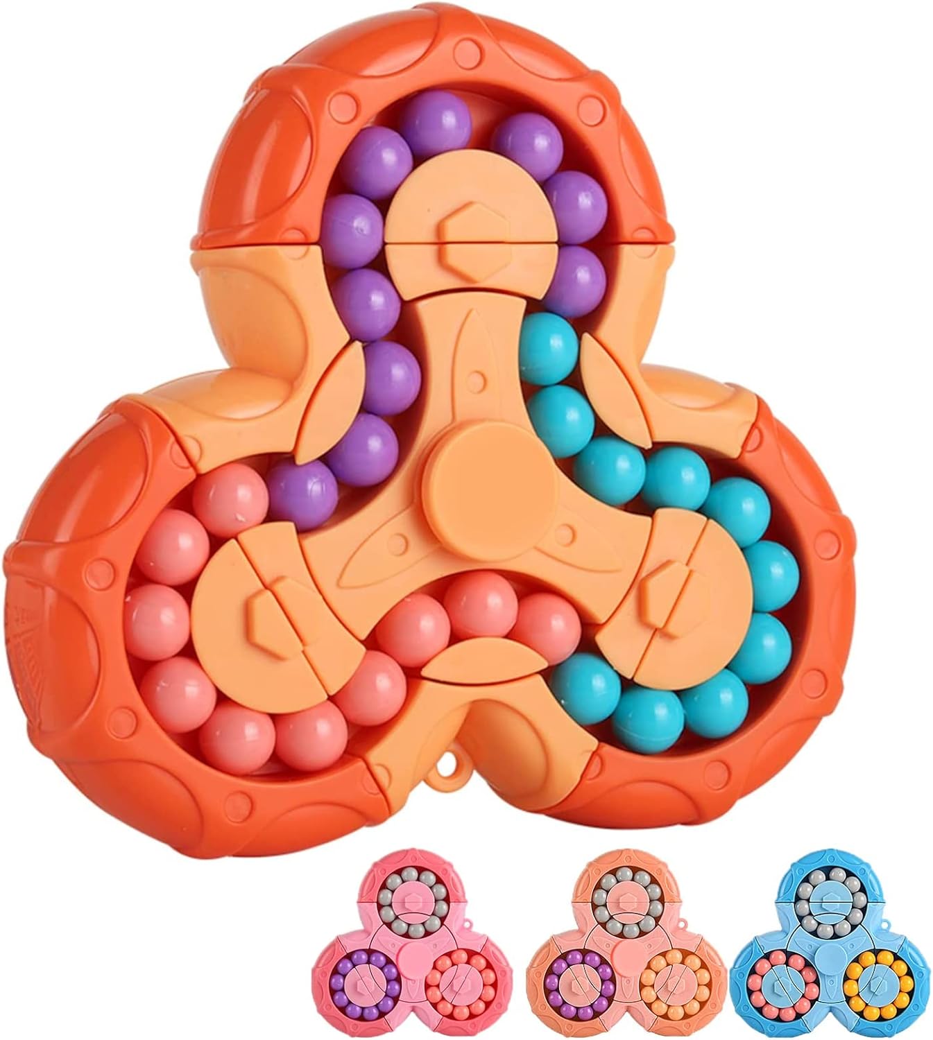 Magic Bean Rotating Cube,Creative Rotating Finger Fidget Puzzle Toy,Boys Girls Handheld Spinner Stress Anxiety Relief Ball Game Sensory Toys,Gift for Kids Ages 3 Above Christmas Birthday Easter