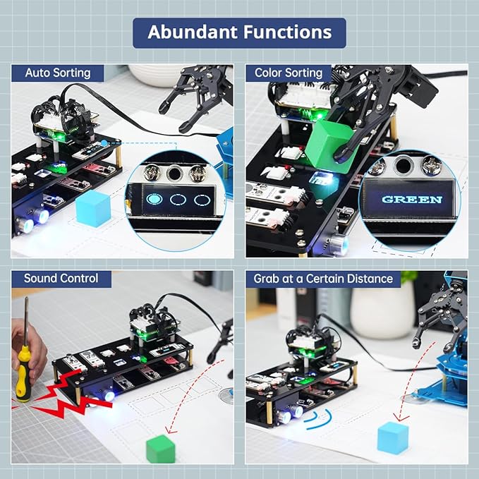 Robotic Arm 6DOF Robot Arm Kit with Secondary Development Compatible with Arduino, DIY Programming Kit STEAM Robot with Sensor and Arduino Open Source Code & Tutorial