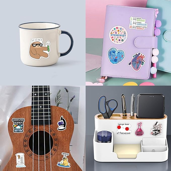 110pcs Science Stickers Pack, Chemistry, Biology, Physics, Science Classroom Decor for School Teacher Student Laboratory Sticker Decals for Laptop Water Bottle Notebook Science Party Favors and Decor