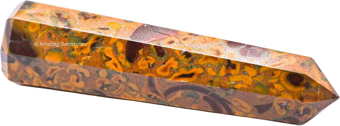 Amazing Gemstone Fruit Jasper Crystal Towers - Natural Healing Crystal Point Obelisk for Reiki Healing and Crystal Grid (3 Inch)