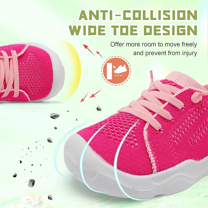 JIASUQI Toddler Shoes for Boys Girls Slip on Sneakers Wide Toe Walking Shoes Toddler Sock Shoes