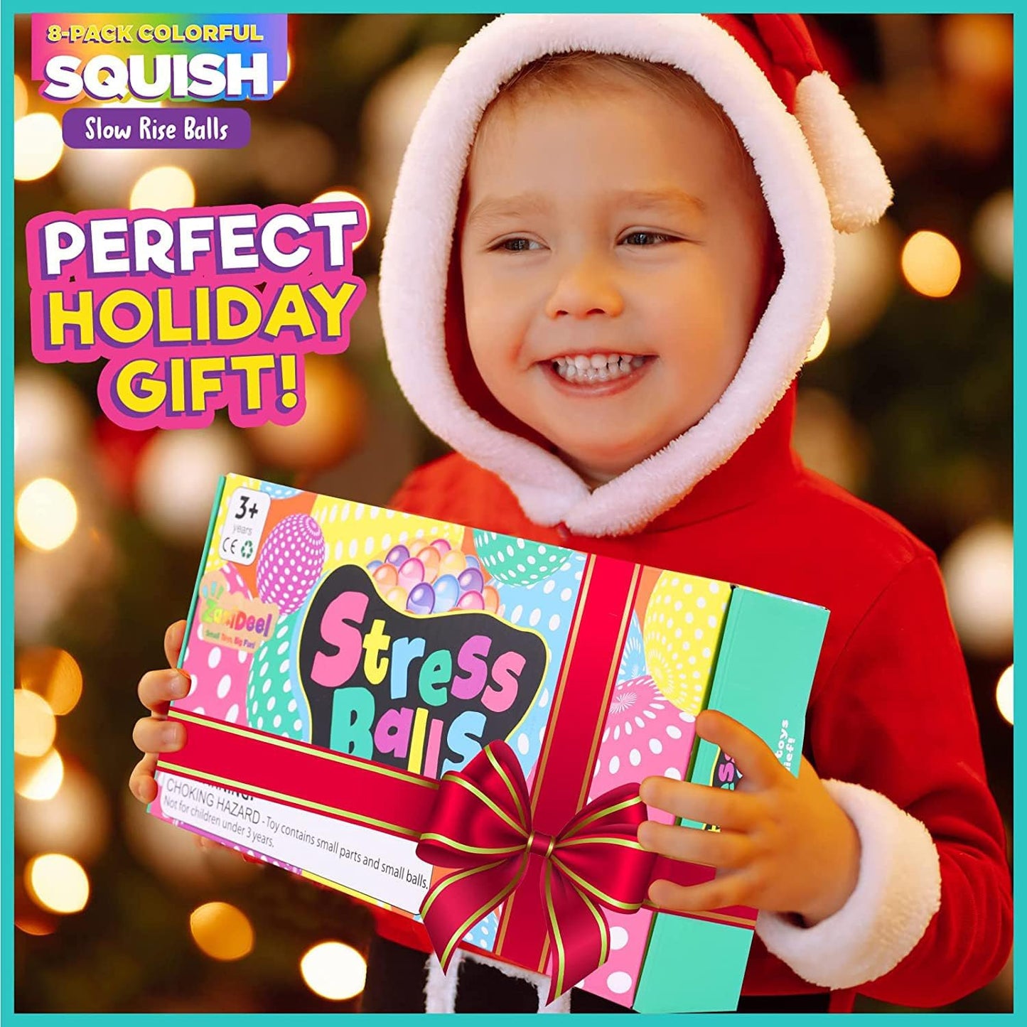 ZaxiDeel Slow Rising Sensory Stress Ball 8 Pack, Squeeze Ball Stretchy Fidget Ball for Anxiety Stress Relief, ADHD Autism Sensory Fidget Toys for Hand Therapy