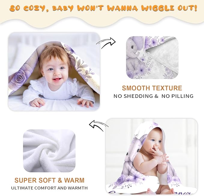 Ship Next Day, Personalized Baby Blanket – Printed in USA, Custom Baby Blanket for Boys & Girls, Baby Blanket with Name, Baby Shower, Easter, Christmas, Birthday Newborn & Toddler Gifts, Baby Gifts