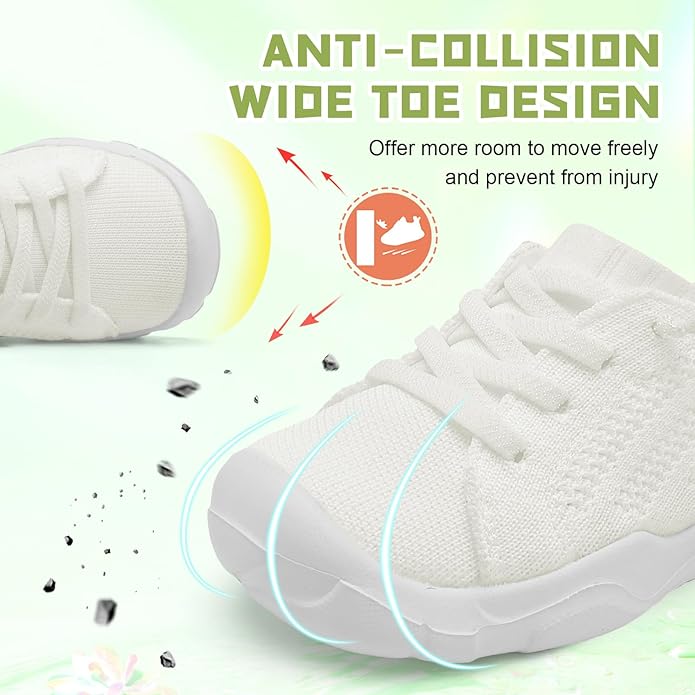 JIASUQI Toddler Shoes for Boys Girls Slip on Sneakers Wide Toe Walking Shoes Toddler Sock Shoes