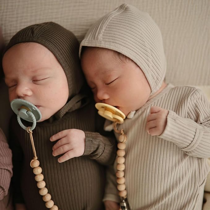 FRIGG Natural Rubber Baby Pacifier 4-Pack Skyline Serenity | Made in Denmark | BPA-Free (0-6 Months)