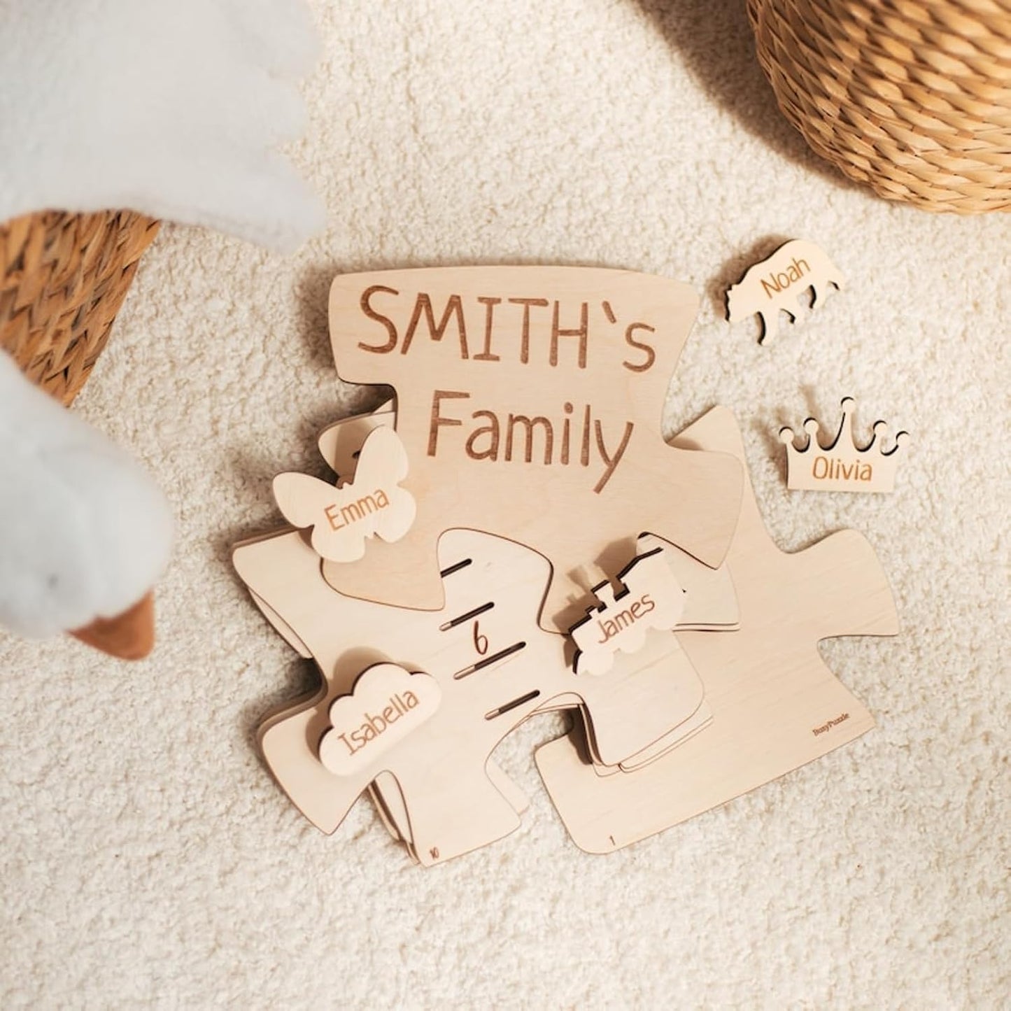 Personalized Wooden Growth Chart for Kids – Height Ruler Wall Decor for Nursery, Toddler, Baby & Family – Custom Name Growth Chart – Wooden Kids Height Measurement Ruler (Plywood)