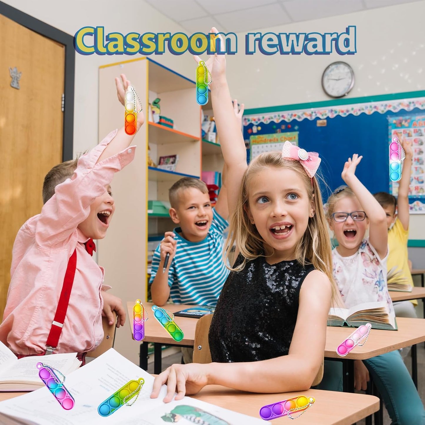 36 Pcs Kids Party Favors Pop Fidget Keychain lt Mini Fidget Toys Bulk for Kids Goodie Bag Stuffers Classroom Prizes It Bubbles Poppers Students Bulk Toys