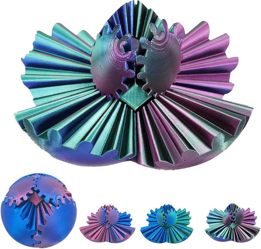 Gear Ball, Gear Sphere,3D Printed Gear Ball Fidget Toys GearSphere Desk Toy, Spin Ball or Cube Fidget Toy,Gear Toy for Stress and Anxiety Relaxing