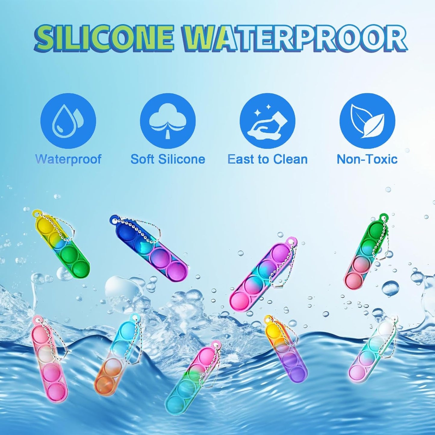 36 Pcs Kids Party Favors Pop Fidget Keychain lt Mini Fidget Toys Bulk for Kids Goodie Bag Stuffers Classroom Prizes It Bubbles Poppers Students Bulk Toys