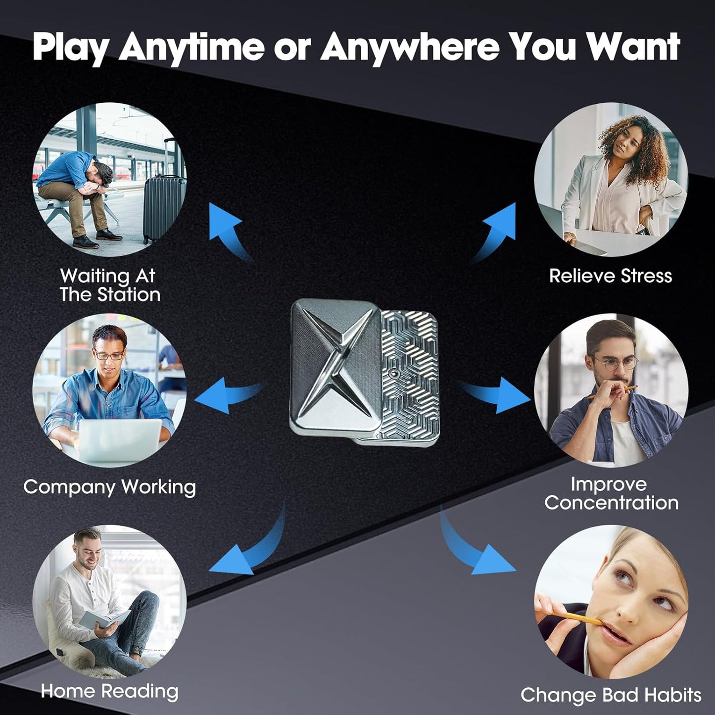 Lightning Infinite Fidget Slider Metal Magnetic Haptic Fidget Toys for Adults Anxiety/ADHD/Stress Relief