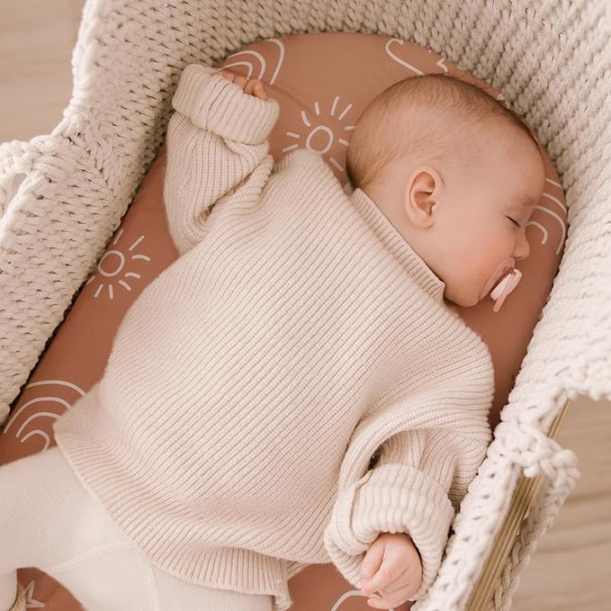 Yoofoss Bassinet Sheets for Baby,3-Pack Fitted Bassinet Sheets Set Compatible with Halo Bassinest Swivel Sleeper,Baby Delight,Angelbliss,Soft Breathable Bassinet Mattress Sheets (Brown+Animals)