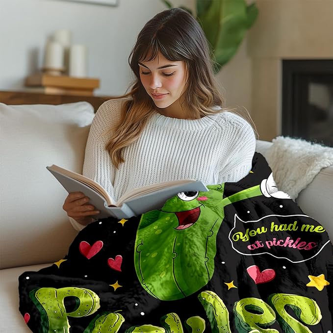 Pickle Gifts, Pickle Blanket, Pickle Gifts for Pickle Lovers, Funny Blanket Pickle Stuff, Pickle Decorations, Pickle Themed Gifts on Birthday 50x60 in