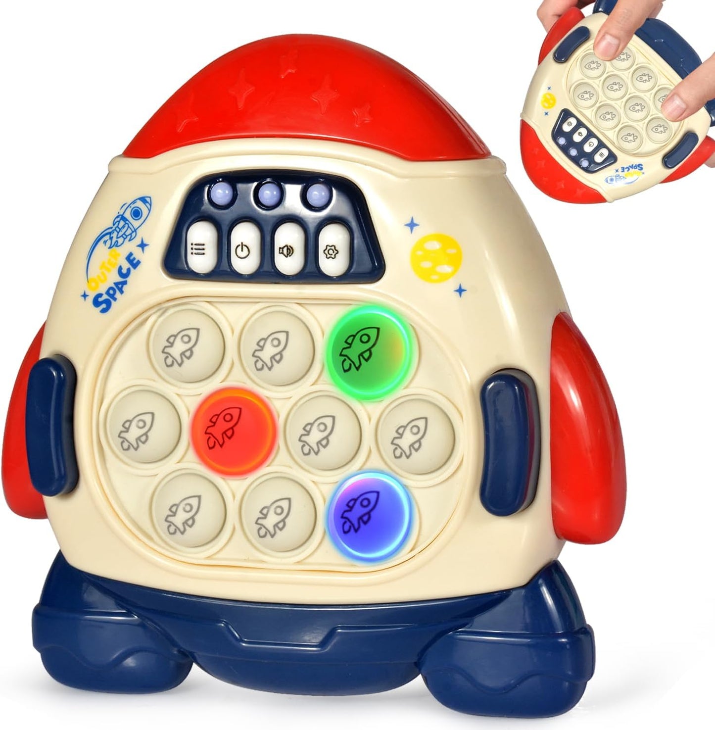 Quick Push Game Fidget Toys for Kids, Quick Push Pop Game 6 Modes Games, Fast Push Bubble Game, Pop Game Fidget Sensory Toys, Christmas Birthday Gifts for 3-12 Year Old Girls Boys