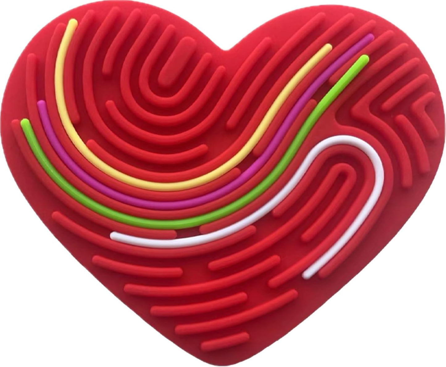 Sensory Activity Board,Double Side Silicone Calm Down Fidget Toy,Silent No Mess,Anxiety Relief Stress,ADHD & Autism,Portable with Travel Bag & 10 Strings (Pentagram Blue and Heart Red)