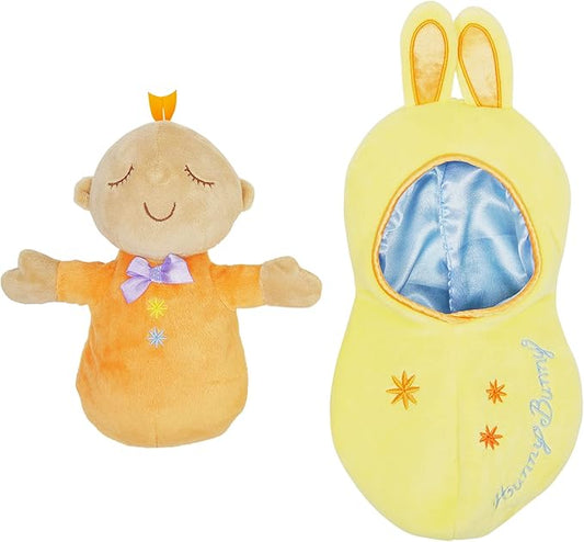 Manhattan Toy Snuggle Pod Hunny Bunny Beige First Baby Doll with Cozy Sleep Sack for Ages 6 Months and Up