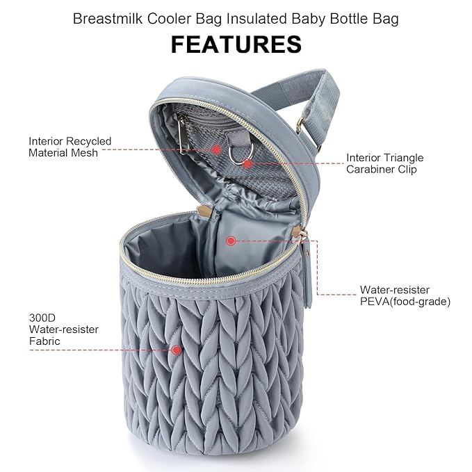 Accmor Breastmilk Cooler Bag, Insulated Baby Bottle Cooler Tote Bags for Nursing Mom Daycare