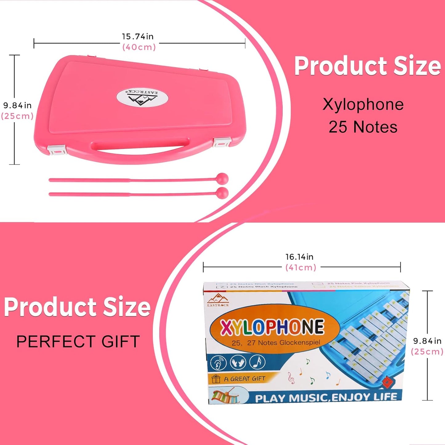 EASTROCK 25 Notes Glockenspiel Xylophone for Kids, Professional Music Teaching, Gifts