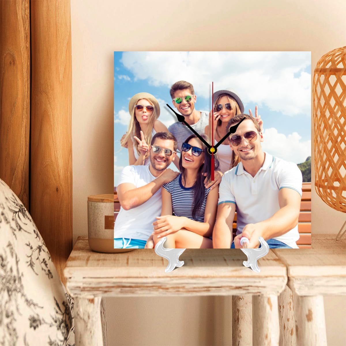 Custom Clocks for Walls Personalized Clocks with Photo Text Logo Customize Gifts for Kitchen Bathroom Home Creative