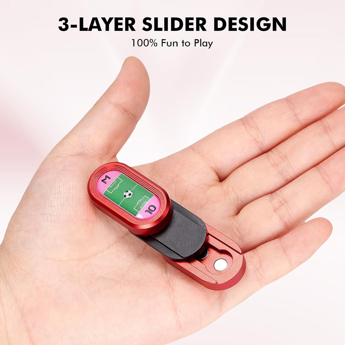 Metal Fidget Slider Toys：CP3 Magnetic Haptic Poker Push Card EDC Slider Fidget Toy for Adults, Office Magnetic Sliding Fidget Clicker Anxiety ADHD Autism as Gifts - Red