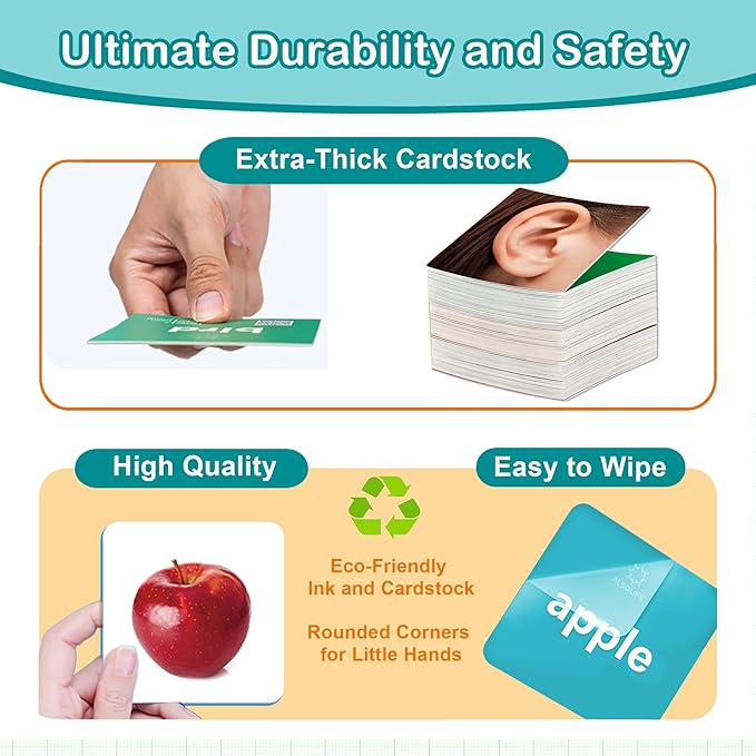 100 Nouns Flash Cards for Toddlers, Expanded Vocabulary Cards with Videos, Preschool Learning Flashcards, Noun Picture Cards for Speech Therapy Material ABA Therapy| Language Builder Card