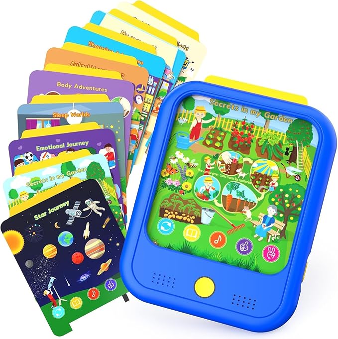 Kids Learning Tablet Educational Learning Pad for Toddlers 2-5 to Learn Alphabets, Numbers, Foods, Time, Music, Talking Cards for Toddlers，Learning Educational Toy Kids Gifts