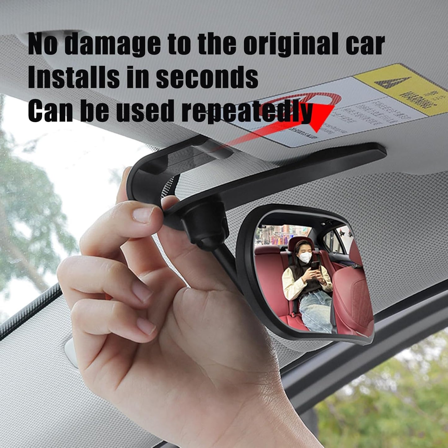 Car Rearview Mirror Rear View Mirrors for Baby 360 Adjustable Automotive Interior Mirrors Cars Mirror Rear Facing Kids Observing (Clip Base)