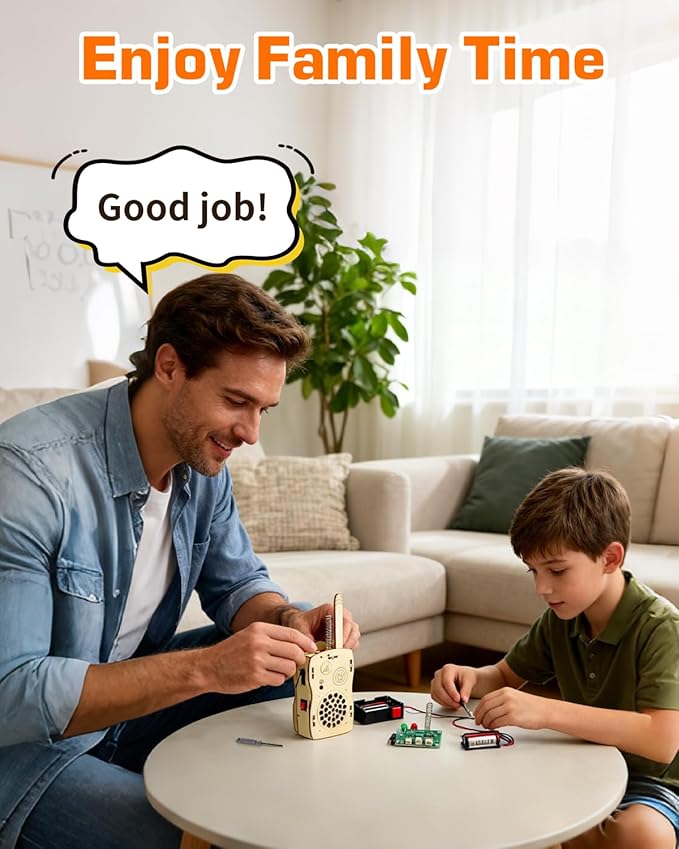 STEM Science Kits Toys DIY Walkie Talkie Kit for Kids Age 8-14, Science Project Electronics Kit Educational Building Toy Gifts for Boys Girls Kids Teen Ages 8-10 10-12