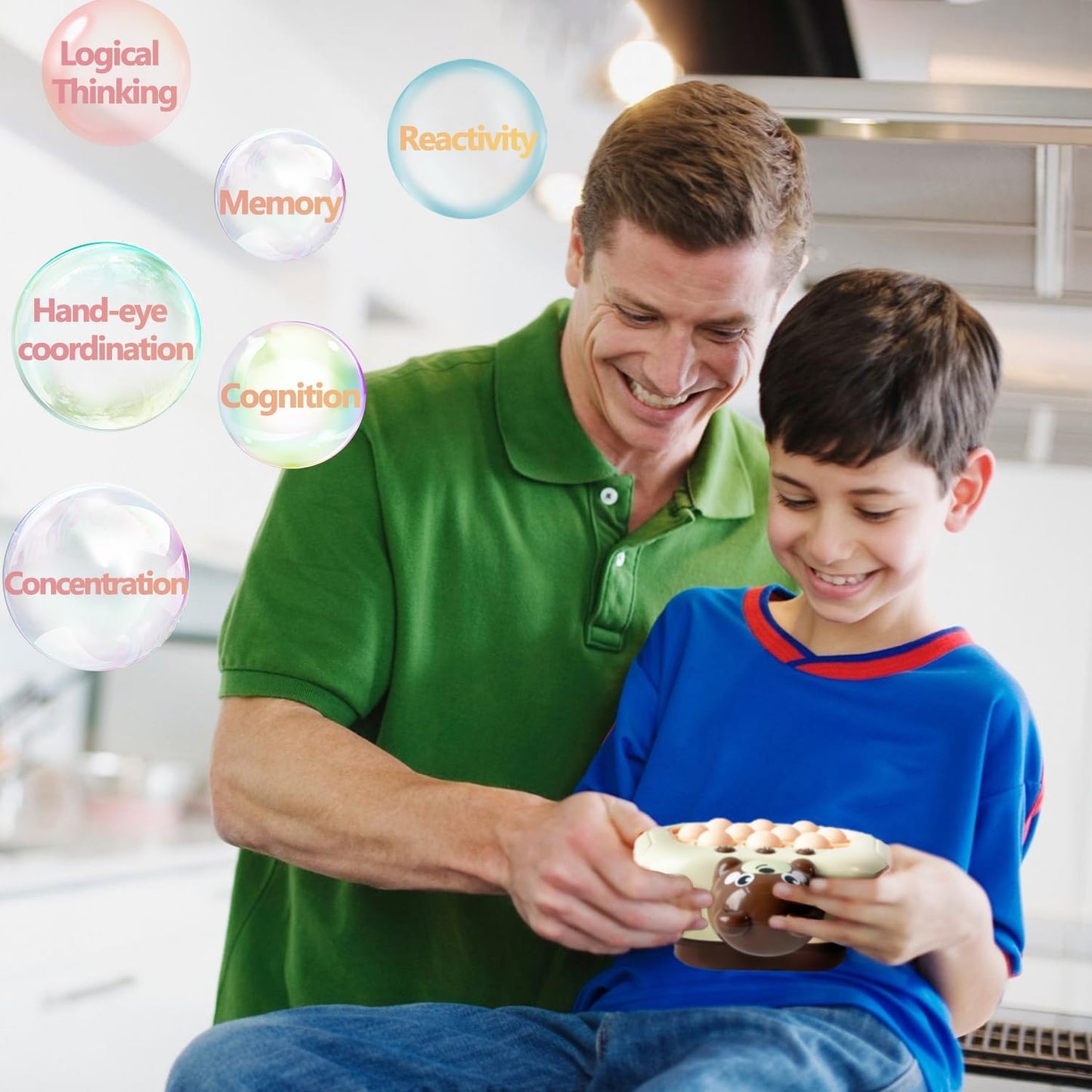 Pop Fidgets Game Toys,Handheld Speed Pushing Game Machine,Quick Push Game,Fidget Game Toy for 6 7 8 9 10 11 12 Boys Girls Teens（Bear）