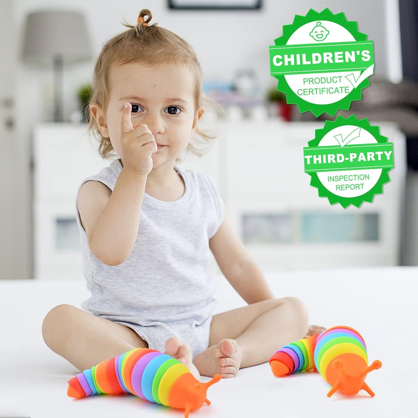 Cevioce Fidget Slug Toy, Sensory Slug Fidget Toy for Kids & Adults, 1 PC Cute Autism Sensory Toys for Autistic Children｜Great Birthday Gift for Girls Boys - Easter Basket Stuffers for Toddlers Kids