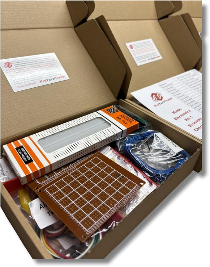 Make: Electronics 3rd Ed Kit 1 Economy - Beginner, Intermediate, & Advanced (Teen - Adult) Component Pack for The Experiments in Make: Electronics 3rd Ed by Charles Platt - Covers Sections 1-3