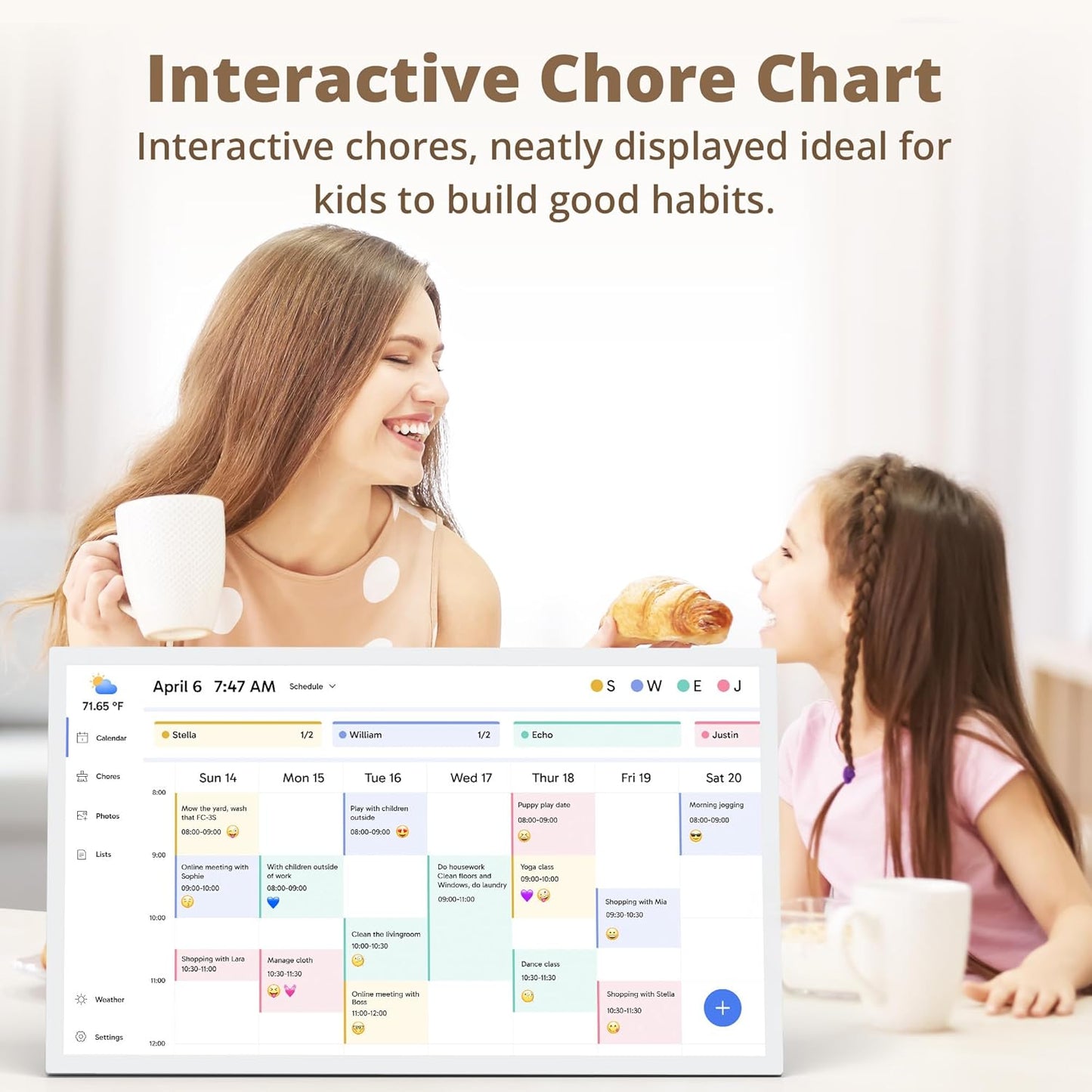 Dragon Touch 32" Digital Calendar Chore Chart – 1080P Full HD Interactive Touchscreen, Smart Family Planner, Hearth Display Digital Calendar Wall & Desk Mountable for Seamless Scheduling