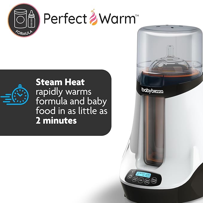 Baby Brezza Smart Baby Bottle Warmer, Breastmilk Warmer + Defroster – Free App - Different Temperatures for Breastmilk + Formula - Universal Fit for All Bottles + Milk Bags - Calentador de Biberones