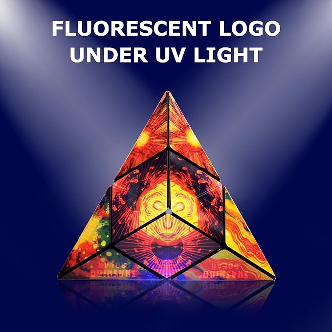 SHASHIBO Shape Shifting Box - Award-Winning Fidget Toy w/ 36 Rare Earth Magnets - Fidget Cube Transforms Into Over 70 Shapes, Sensory Toy Gift for Kids, Teens, and Adults (Solar)