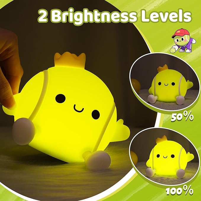 Attivilife Tennis Night Light, Tennis Ball Gifts for Kids, Rechargeable Nursery Bedroom Table Decor Dimmable LED Touch Lamp, Birthday Graduation Christmas Gift for Baby Boy Girl Teen Adult Athlete