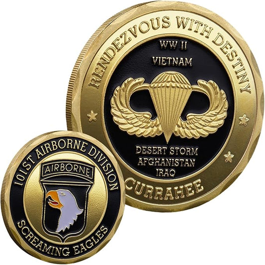 101st Airborne Division Military Challenge Coin – Eagle Crest Army Collectible – US Army Veteran Gift, Commemorative Coin for Men and Military Fans