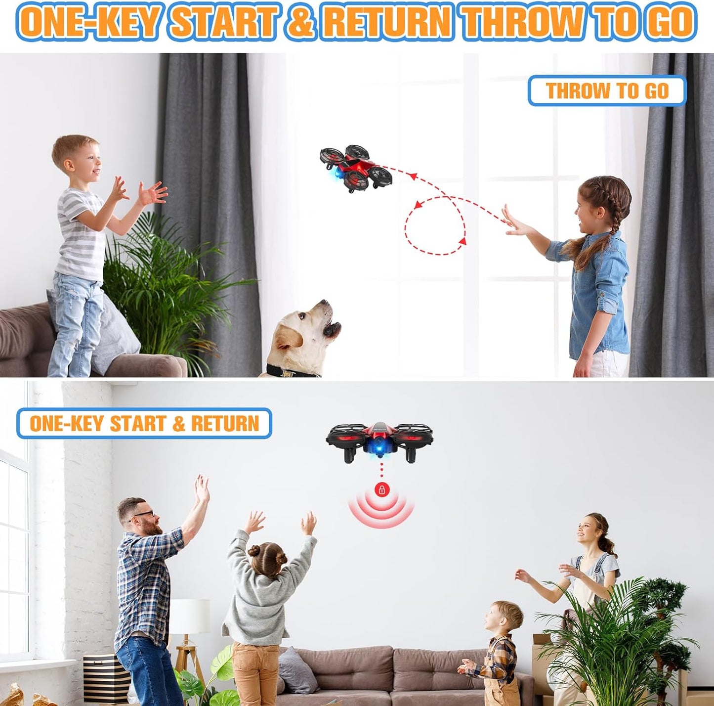 Drones for Kids,Drrntr Mini Drone - Kids Drone with 3D Flip, Auto Hovering,Rc Drone for Kids 8-12 with Headless Mode, 2 Batteries - Indoor Quadcopter,Flying Toys Gifts for Boys and Girls